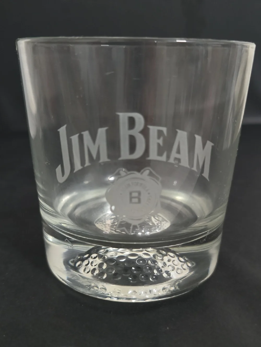 Jim Beam Etched Whiskey Golfball Glass